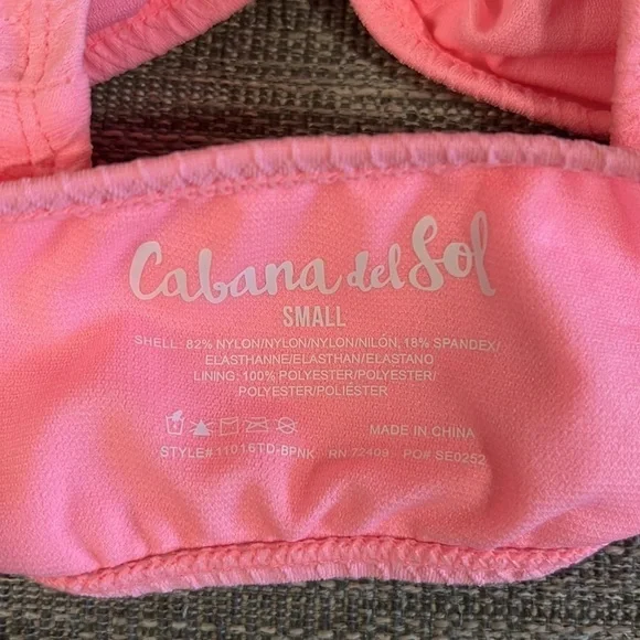 Cabana Del Sol Textured Bandeau Swimsuit Top - Picture 4 of 4